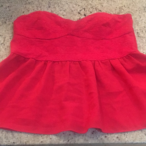 Cute H&M Strapless Peplum Top - Picture 3 of 8